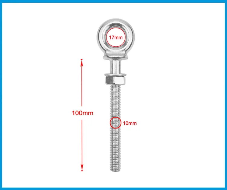 Длинные подъемные болты BSET MATEL M10 * 100 _ 316 из нержавеющей стали с подъемным болтом