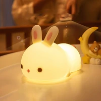 rabbit silicone lamp remote control pat light rechargeable night light