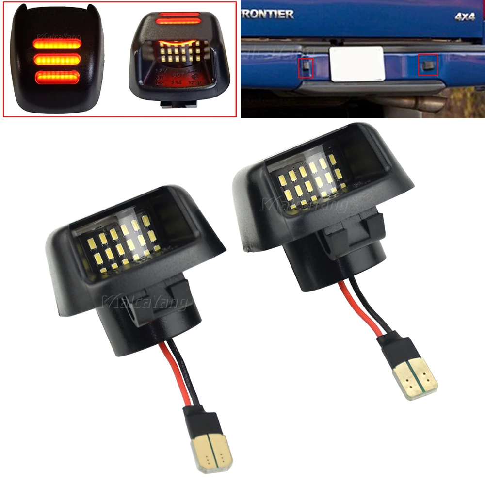 

For Nissan Navara D40 Frontier Armada Titan Xterra Suzuki Equator White Red 18SMD LED Car Number License Plate Lights
