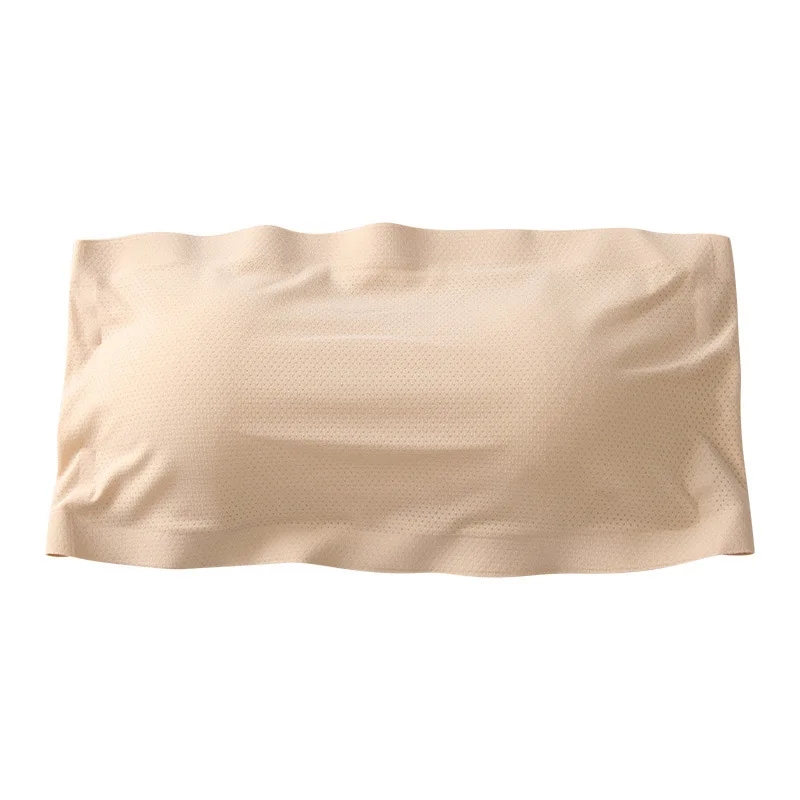 

seamless tube top mesh ice silk double-layer detachable one-piece coaster basic sports bra