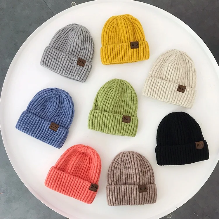 

KENSHELLEY New Unisex Autumn And Winter Solid Color Simple And Fresh With Standard Style Skulies Wool Hat Warm Knitted Hat