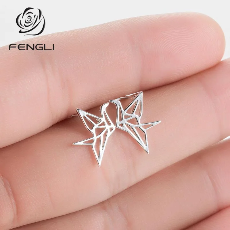 Женские серьги гвоздики FENGLI из нержавеющей стали с изображением милых животных 2019|Серьги-гвоздики| |
