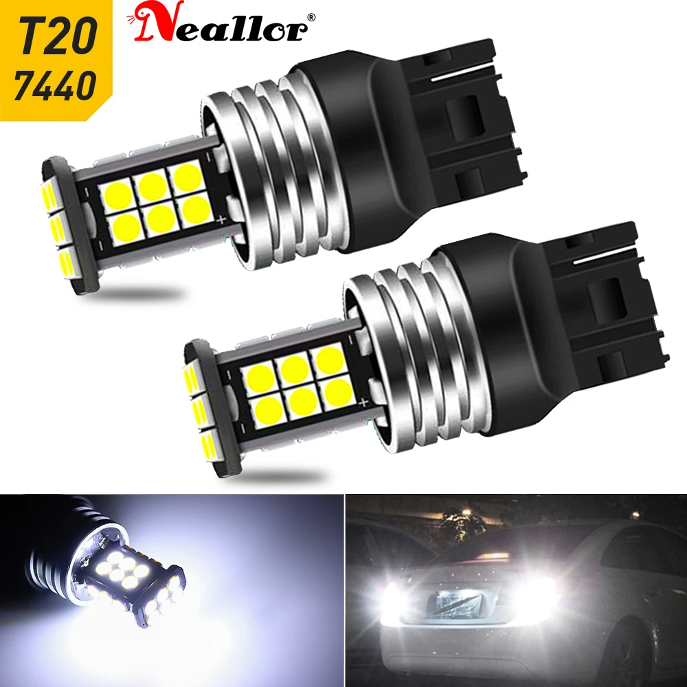 

2x Car Led Signal Lamp 7440 W21/5W Led Canbus 3030SMD T20 W21/5W W21W Led Backup Lights Reversing Lights Super Bright White Cob