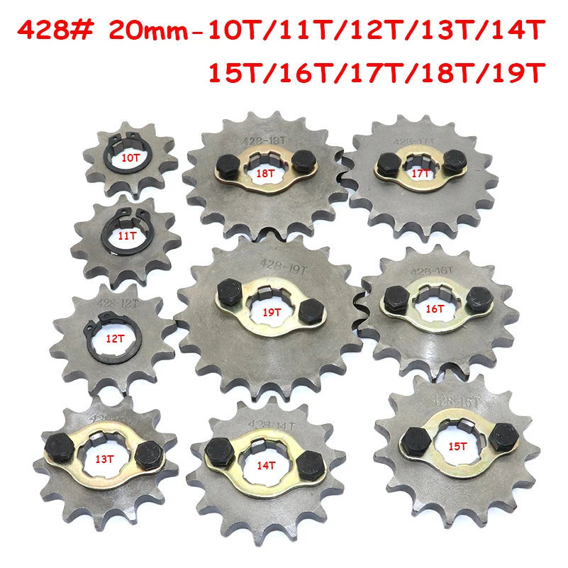 428#10-19 Tooth 20mm ID Front Engine Sprocket for Stomp YCF Upower Dirt Pit Bike ATV Quad Go Kart Moped Buggy Scooter Motorcycle