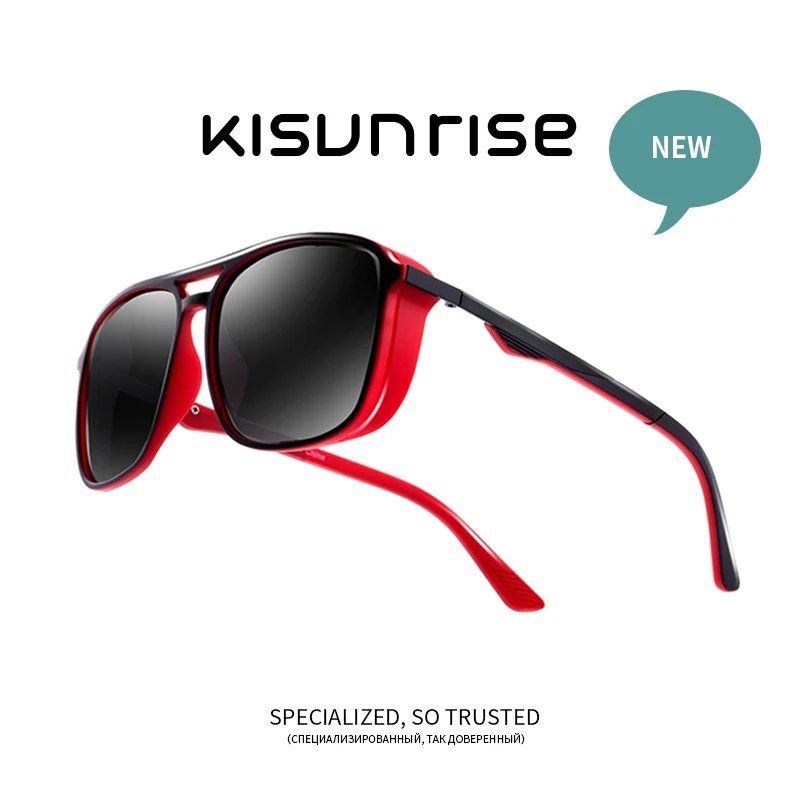 

Kisunrise Polarized Sunglasses Men Steampunk Vintage Glasses For Driving UV400 KS0623