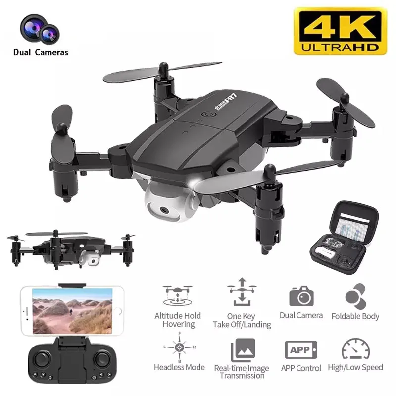 2021 RC F87 Дрон 4K 720P HD Двойная камера Wi Fi Fpv автоматический возврат одной кнопкой