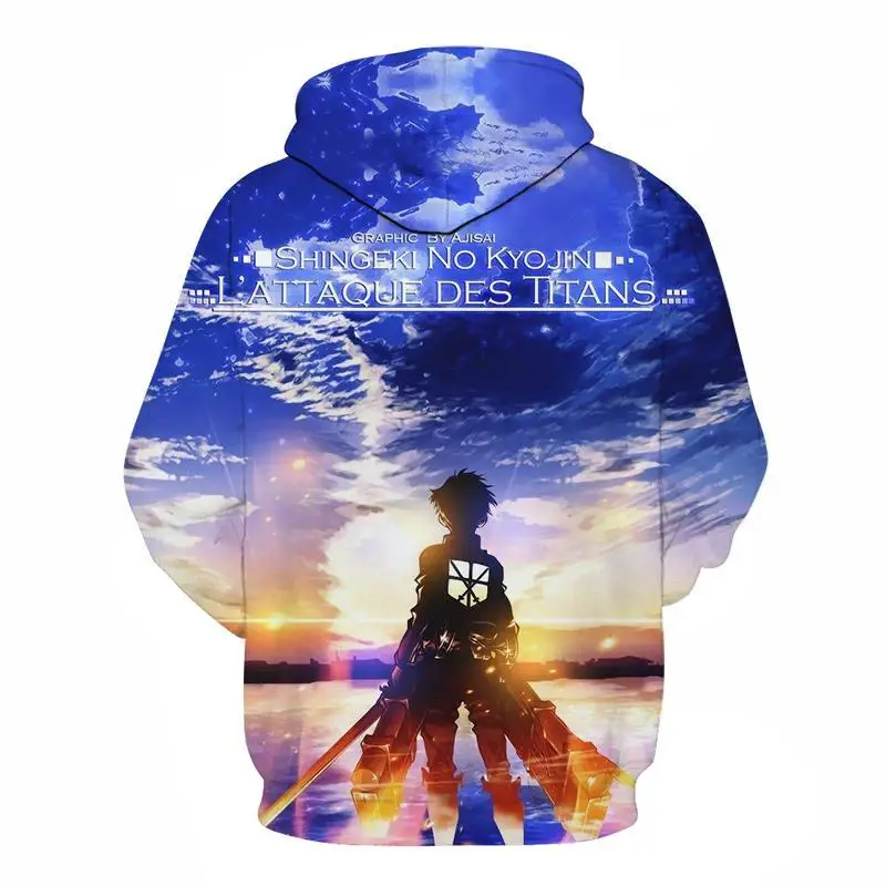 

Fashion Attack on Titan Hoodie Cosplay Costume 3D Giant Daily Casual Print Hooded Men's Women Sweatshirts Movie Game Pullover