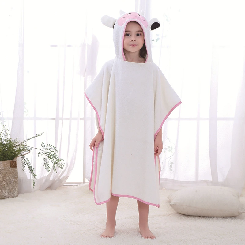 

Children's cotton bath towel baby bathrobe animal shape cute kid cartoon hooded home service robe nightgown