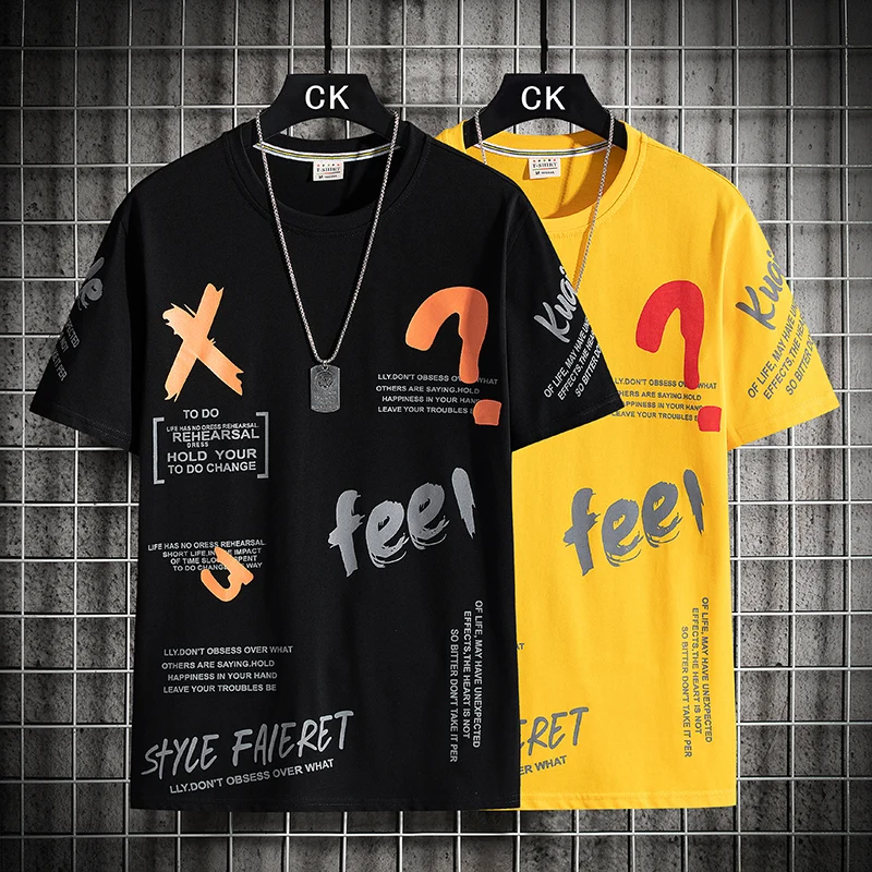 

Short Sleeve T Shirt Men'S For 2021 Summer Print Black White Tshirt Top Tees Classic Brand Fashion Clothes OverSize M-5XL