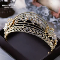 himstory new shiny bride tiaras crowns crystal wedding hair accessories women princess queen hair jewelry headpieces