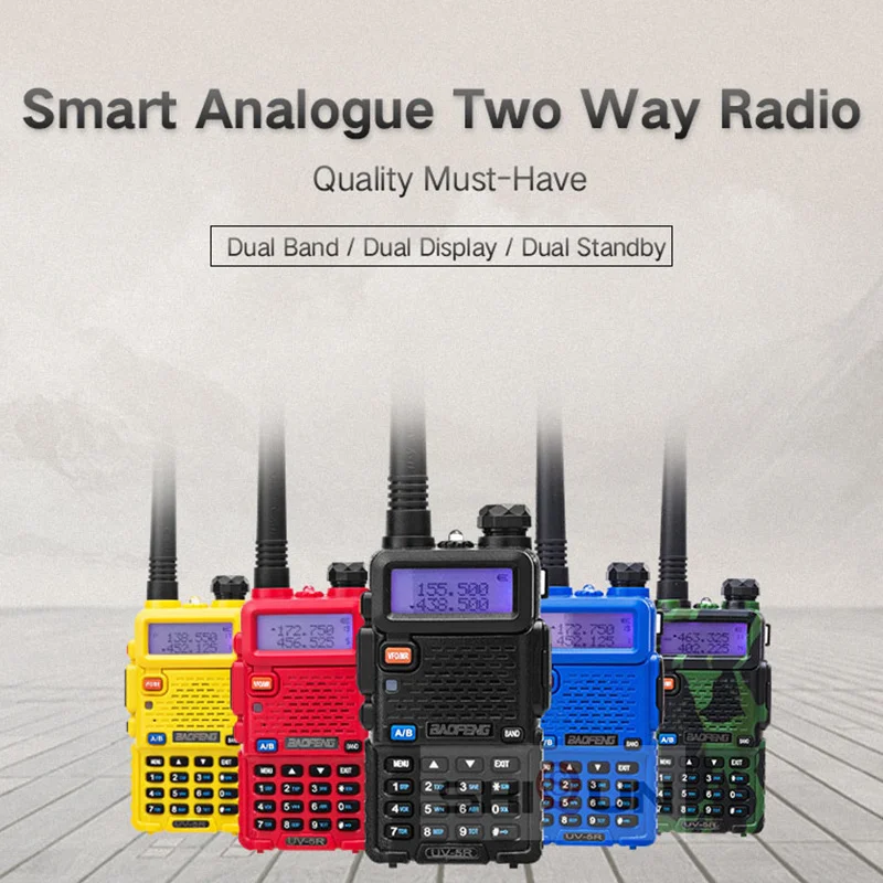 

2 Stuks Baofeng BF-UV5R Amateur Radio Portable Walkie Talkie Pofung UV-5R 5W Vhf/Uhf Radio Dual Band Twee way Radio Uv 5r Cb