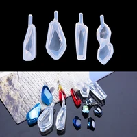 high quality 1pc transparent silicone diamond cut surface pendant mould for resin real flower diy mould jewelry making tool