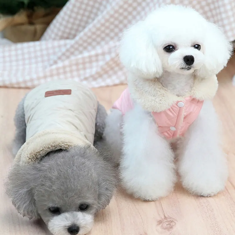 

Puppy Wadded Jacket Solid Color Pet Wadded Jacket Plaid Wadded Jacket Stylish Warm Japanese Style Sweet Cute Pet Supplies