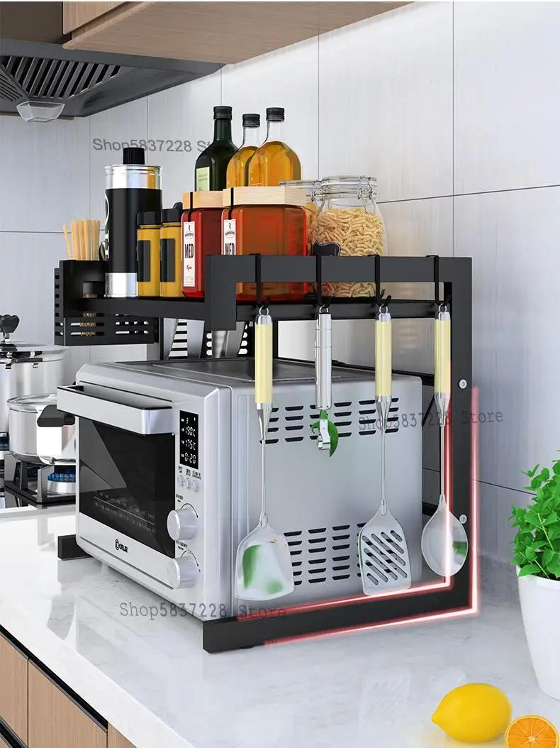 Кухонные стеллажи для микроволновых печей и духовок полка двухэтажного стола