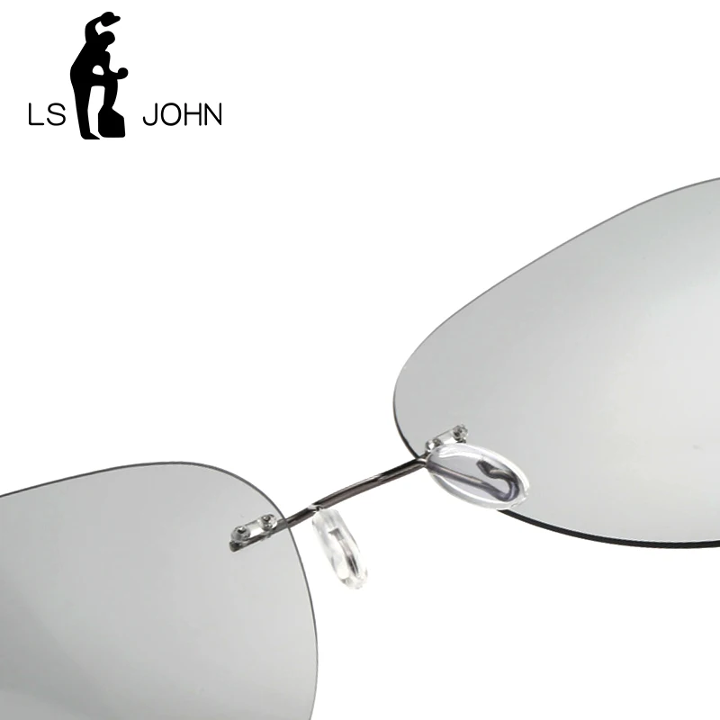 Мужские и женские фотохромные очки LS JOHN ультралегкие солнцезащитные из титана с