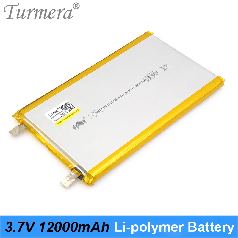 

Turmera 3.7V 12000mAh Li-polymer Battery Rechargeable 3.6V Lithium Battery for Power Bank and 12V Uninterrupted Power Supply Use