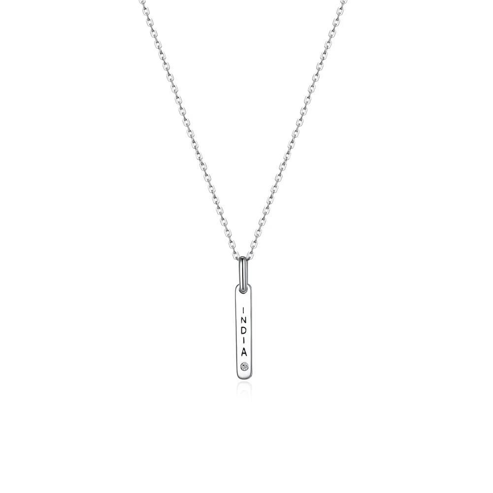 

ZEMIOR Women's Necklace S925 Sterling Silver Simple Tag Letter Small Pendant Customize Necklaces Hot Sale Female Fine Jewelry