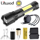 Фонарик XHP90.2, светодиодный, 4-ядерный, с аккумулятором 18650, 26650