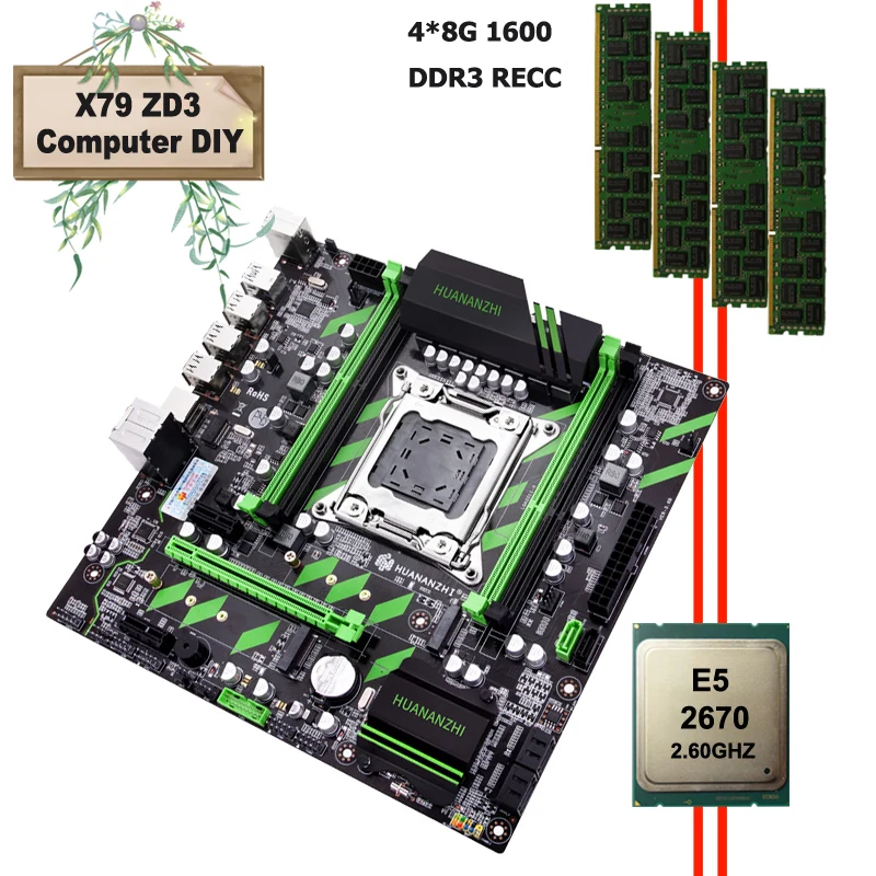 Новое поступление HUANANZHI X79 ZD3 LGA2011 материнская плата набор сделай сам для двойной