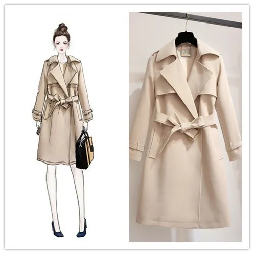 Новый сезон в ханьском стиле Офисная белая женская ветровка с воротником тонкое