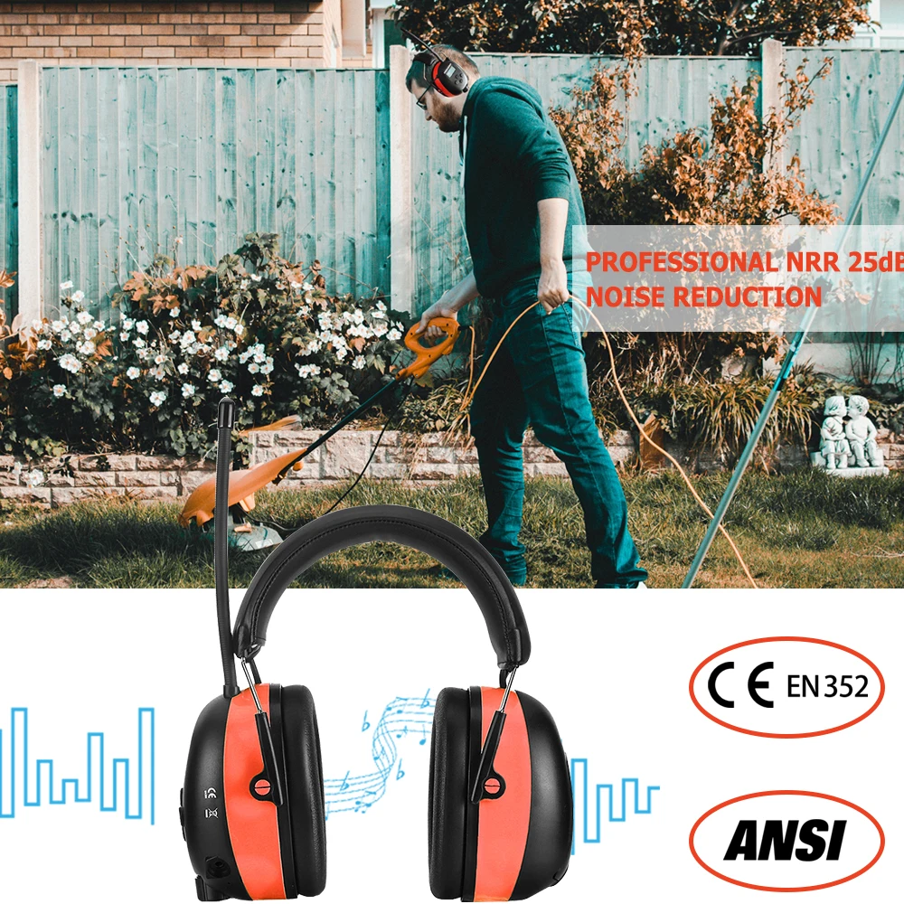 Наушники ZOHAN с защитой слуха защитные наушники для ушей поддержкой Bluetooth DAB/FM
