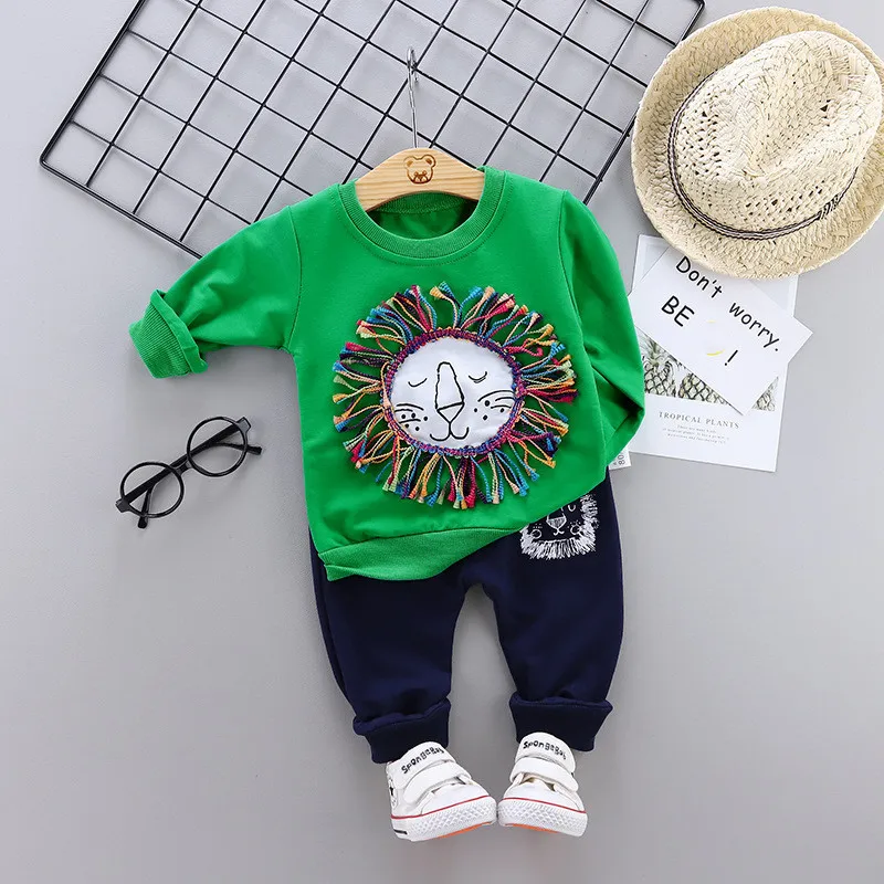 

Spring Autumn Kids Cotton Clothes Sets Fashion Clothes Kid Boys Girls Top + pants Cartoon print casual sports suit