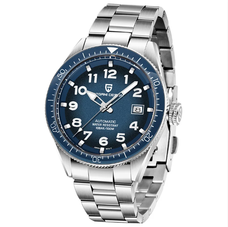 Лидирующий бренд Мужские автоматические механические часы серебро полностью