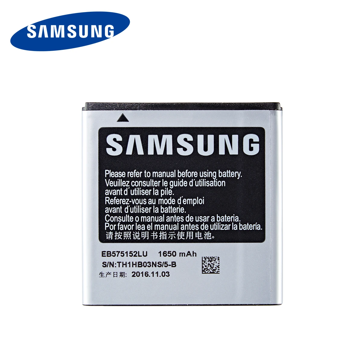 Оригинальный аккумулятор SAMSUNG EB575152LU EB575152VA/VU 1650 мАч для Samsung Galaxy S I9000 I589 I8250 I919 D710 i9001