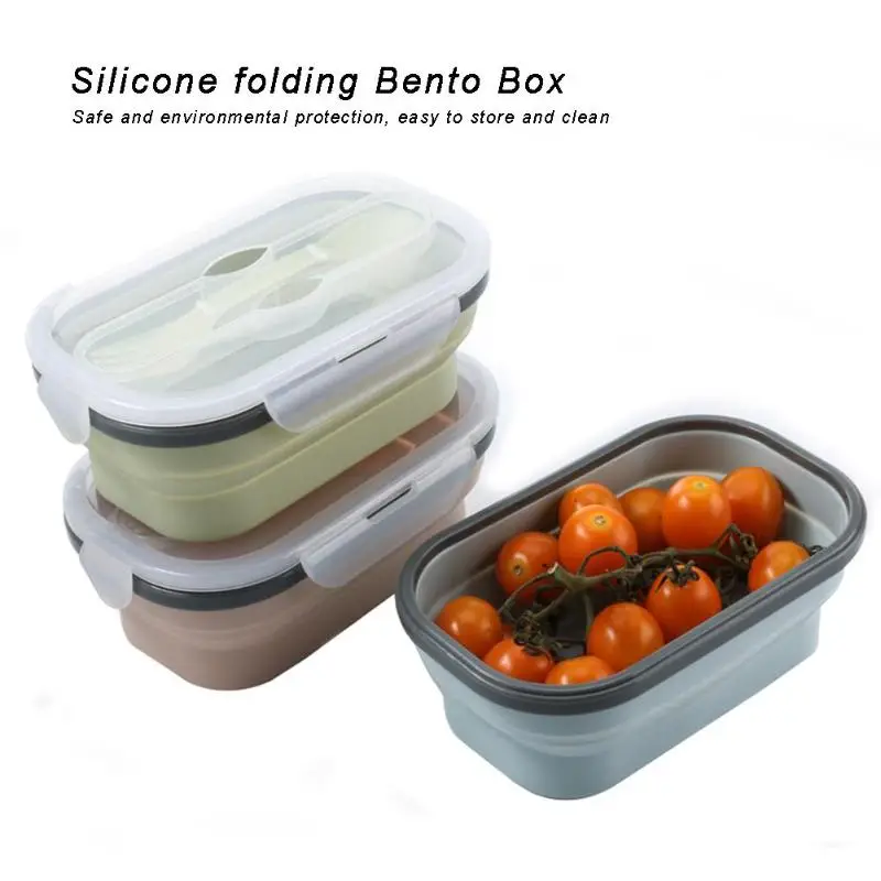 850 мл портативные Мягкие силиконовые Складные Ланч-боксы Складная домашняя