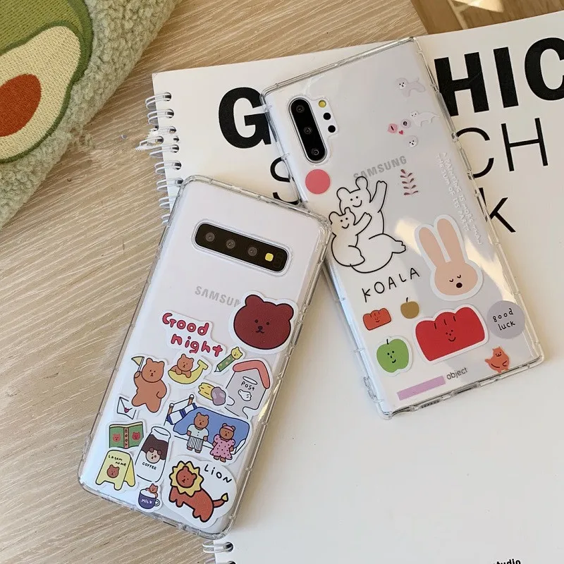Чехол Meachy S10 с милым мультяшным медведем чехол для телефона Samsung Galaxy Plus Note 10 9 8 S9 S8