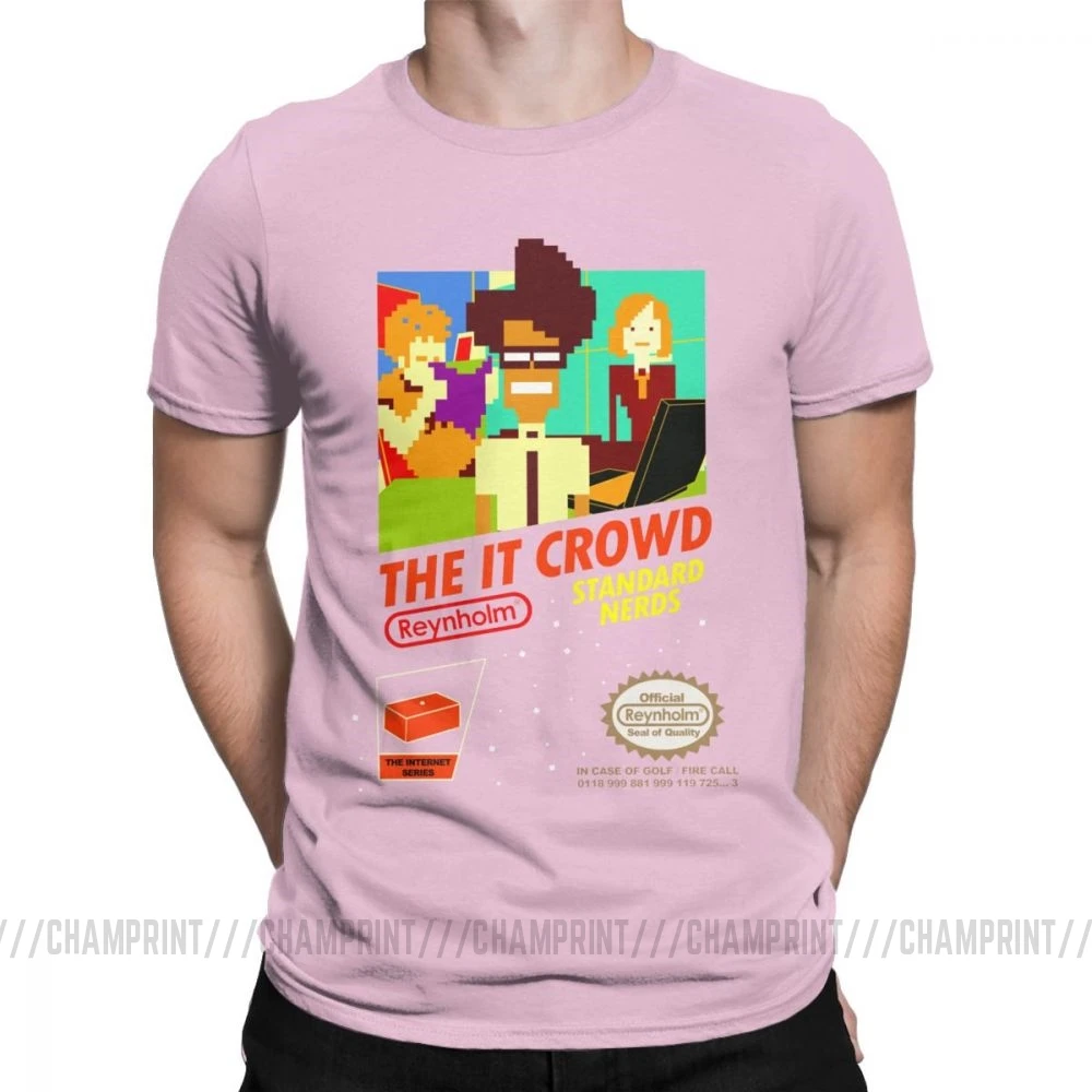The It Crowd Nes 8 Bit футболки игровые зануды забавные гики компьютерные технологии ТВ шоу мужские футболки винтажные футболки подарок идея одежда - Цвет: Розовый