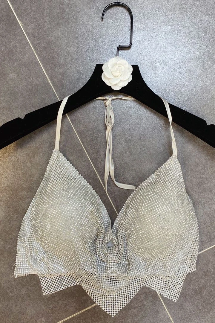 

ZCSMLL Rhinestone Decorative Sexy Women Tops Three-dimensional Chest Pad Sleeveless Halter Strap Camisole 2021 Spring Summer