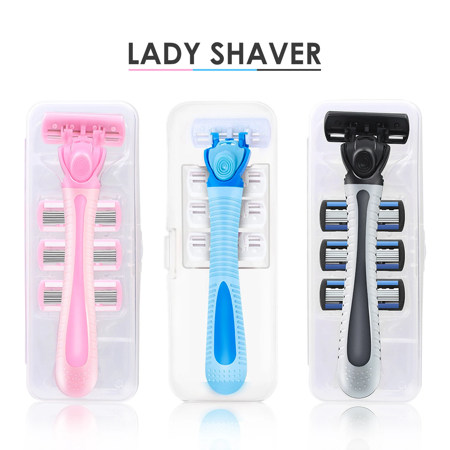 GT 6 слойная бритва для женщин нож удаления волос 1 держатель бритвы и 4 лезвия