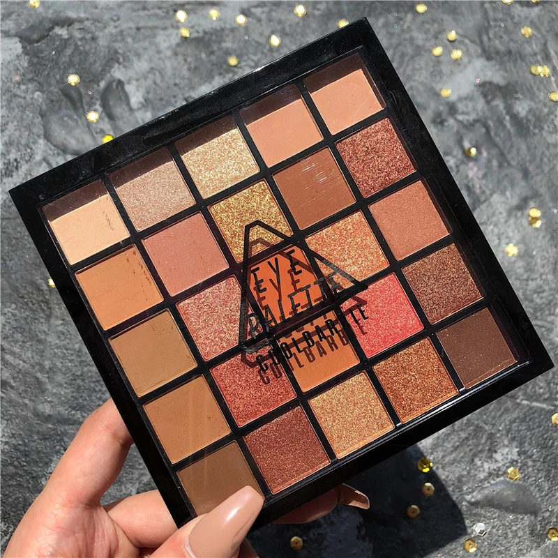 Блестящие матовые тени для век 25 цветов палитра теплых оттенков