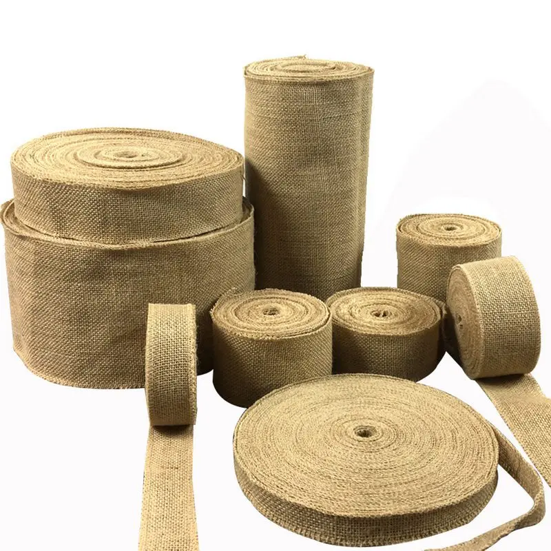 Длинный натуральный джутовый рулон чистый цвет Рождественский свадебный