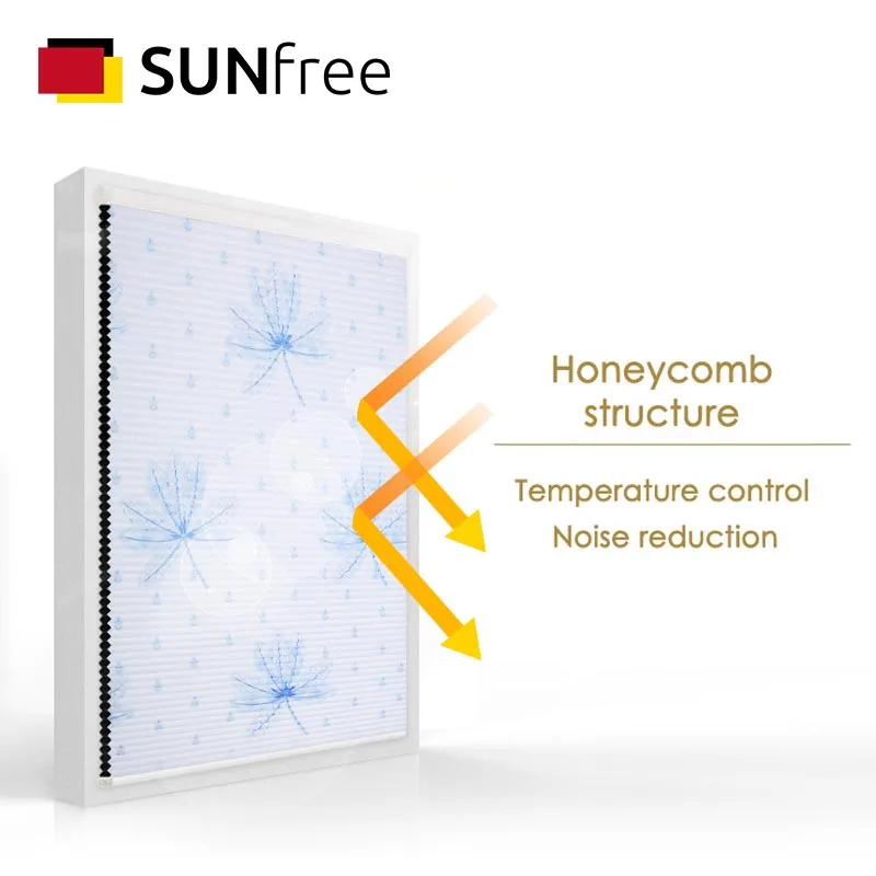 SUNFREE беспроводные сотовые жалюзи теплоизоляция шумоподавление цветочный принт