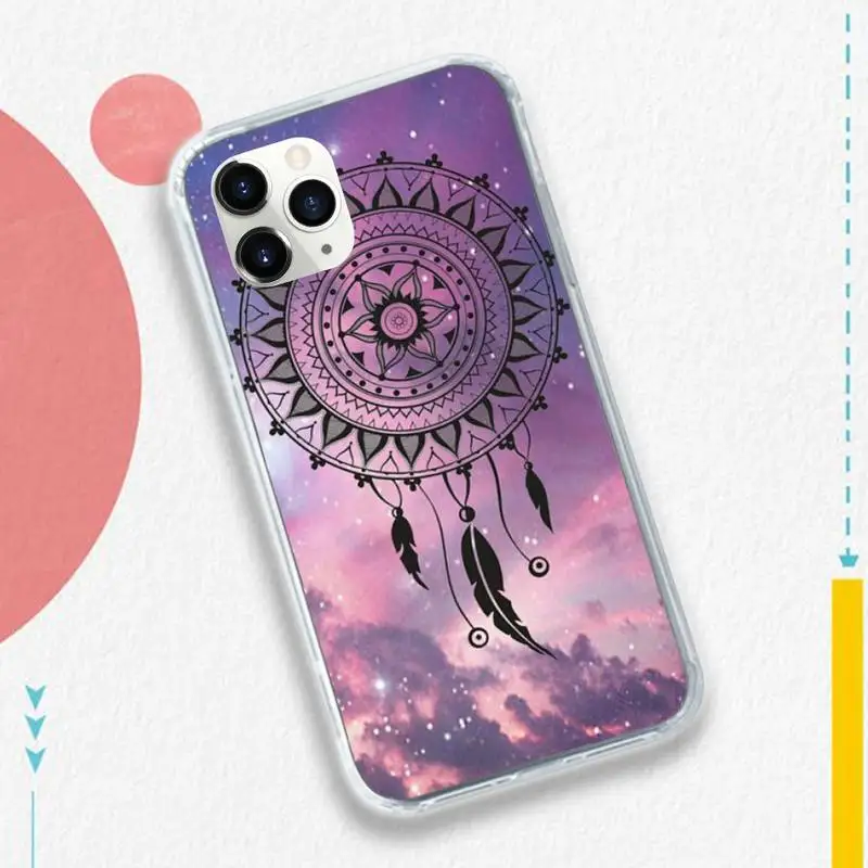 

Dream Wings Wind Chimes Feather Phone Case for iPhone 11 12 pro XS MAX 8 7 6 6S Plus X 5S SE 2020 XR