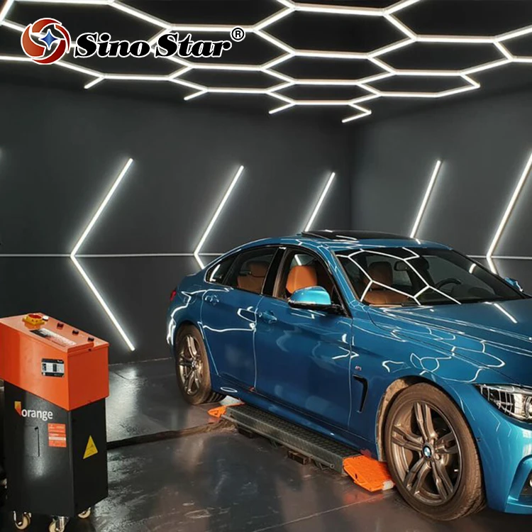 

STC202 20-24m2 car detailing shop Good use in United States car showroom 4s workshop dropshipping led hexagon