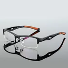 Модные мужские спортивные очки в оправе, оптические очки TR90, квадратные Полуободковые роскошные очки с прозрачными линзами по рецепту