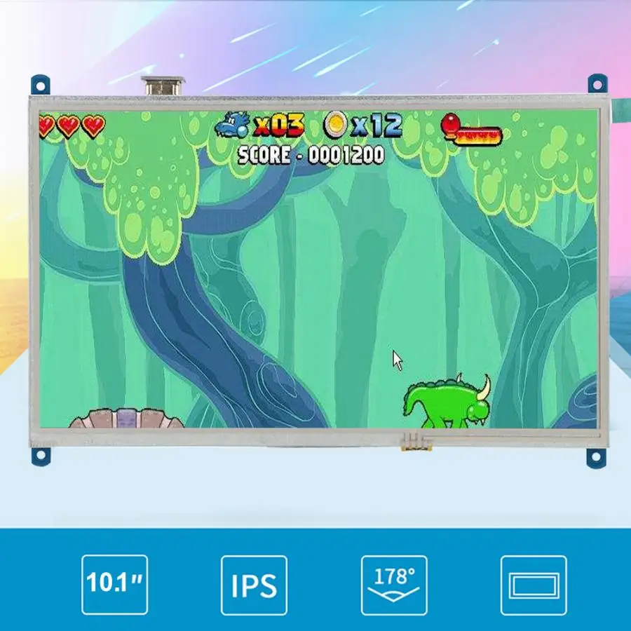 10 дюймов Подсветка ЖК дисплей TFT сенсорный Экран Дисплей для Raspberry Pi 4B с адаптером