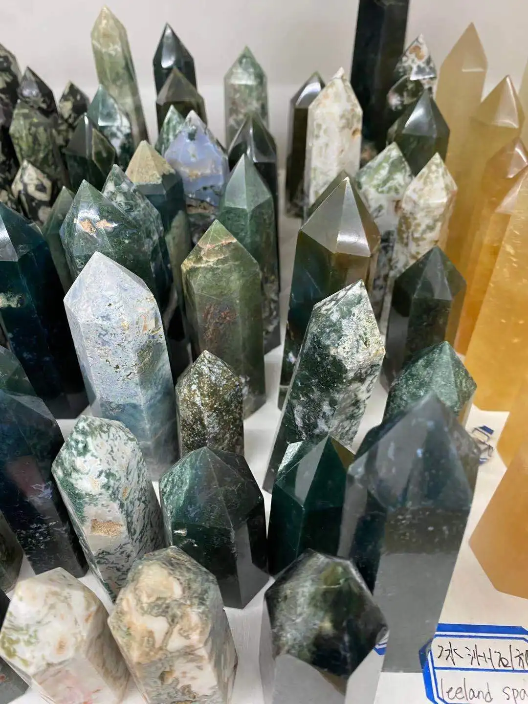 

Natural moss agate crystal point natural crystal wand 1kg