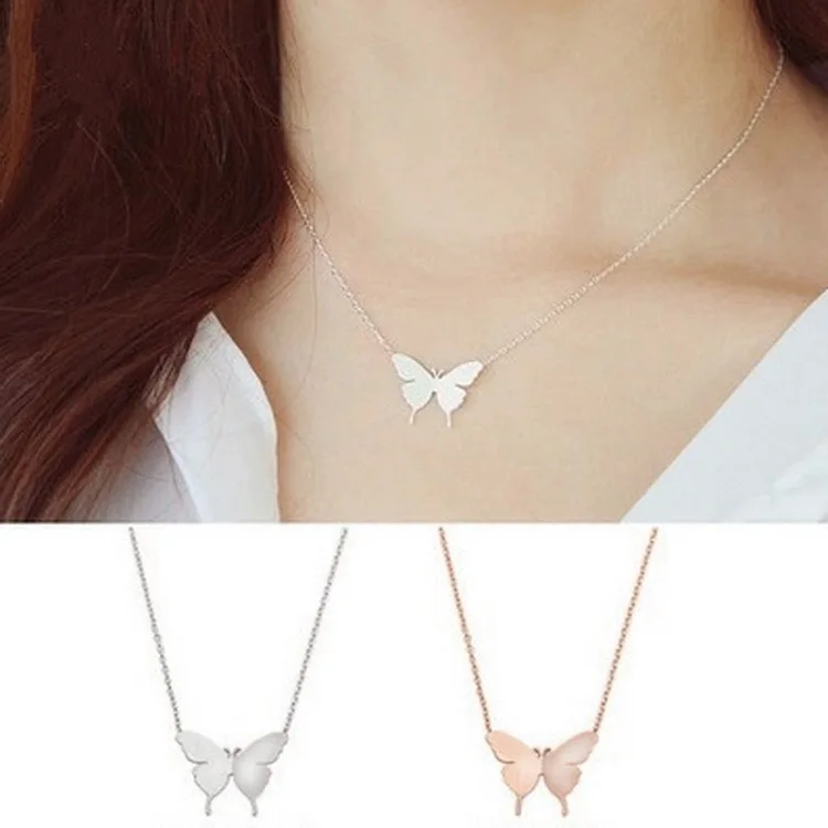 

2021 latest fashion trend Korean accessories gold-plated butterfly pendant clavicle chain necklace jewelry female spot wholesale