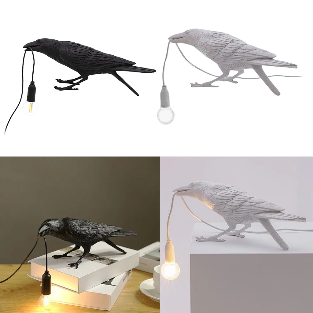

Vintage Crow Table lamp Bird Wall Lamp Light LED Table Lamps Bedroom Crow Desk
