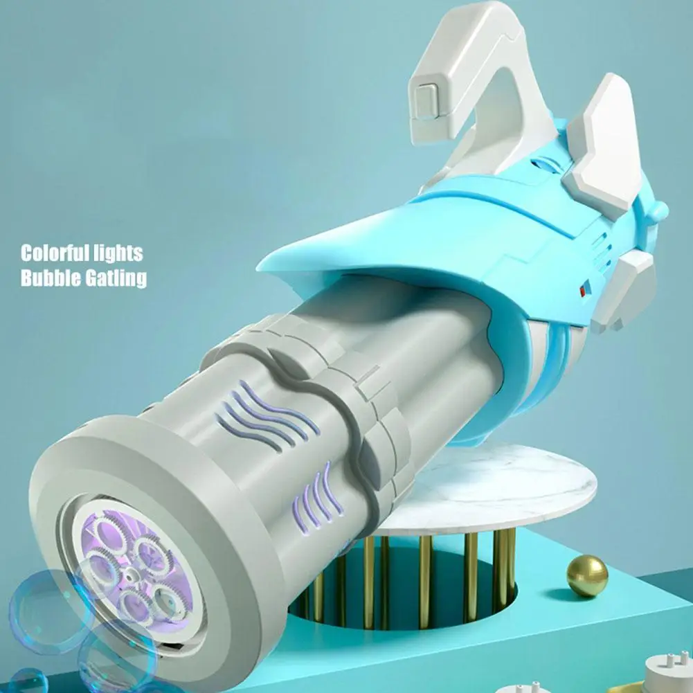 

New Children's Gatling Bubble Bubble Toy Summer Automatic Automatic Gift Soapy Bubble Girl Water Watertight Machine Ins K9S6