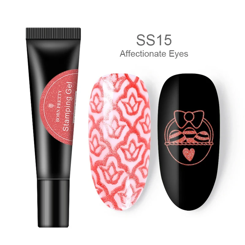BP-SS15 Цветной Гель-лак BORN PRETTY для стемпинга ногтей, черный, белый цвет, 8 мл, отмачиваемый Гель-лак для ногтей, лак для стемпинга - Цвет: BP-SS15