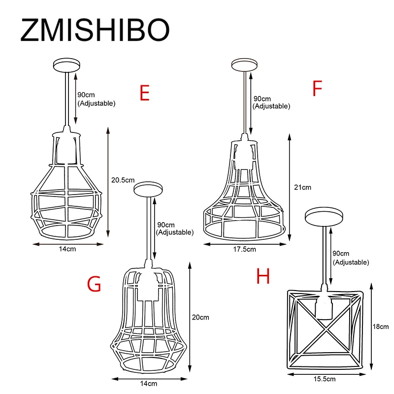 ZMISHIBO нерегулярные железные клетки дизайн подвесные светильники Регулируемая длина подвесной светильник E27 Droplights домашний подвесной светильник