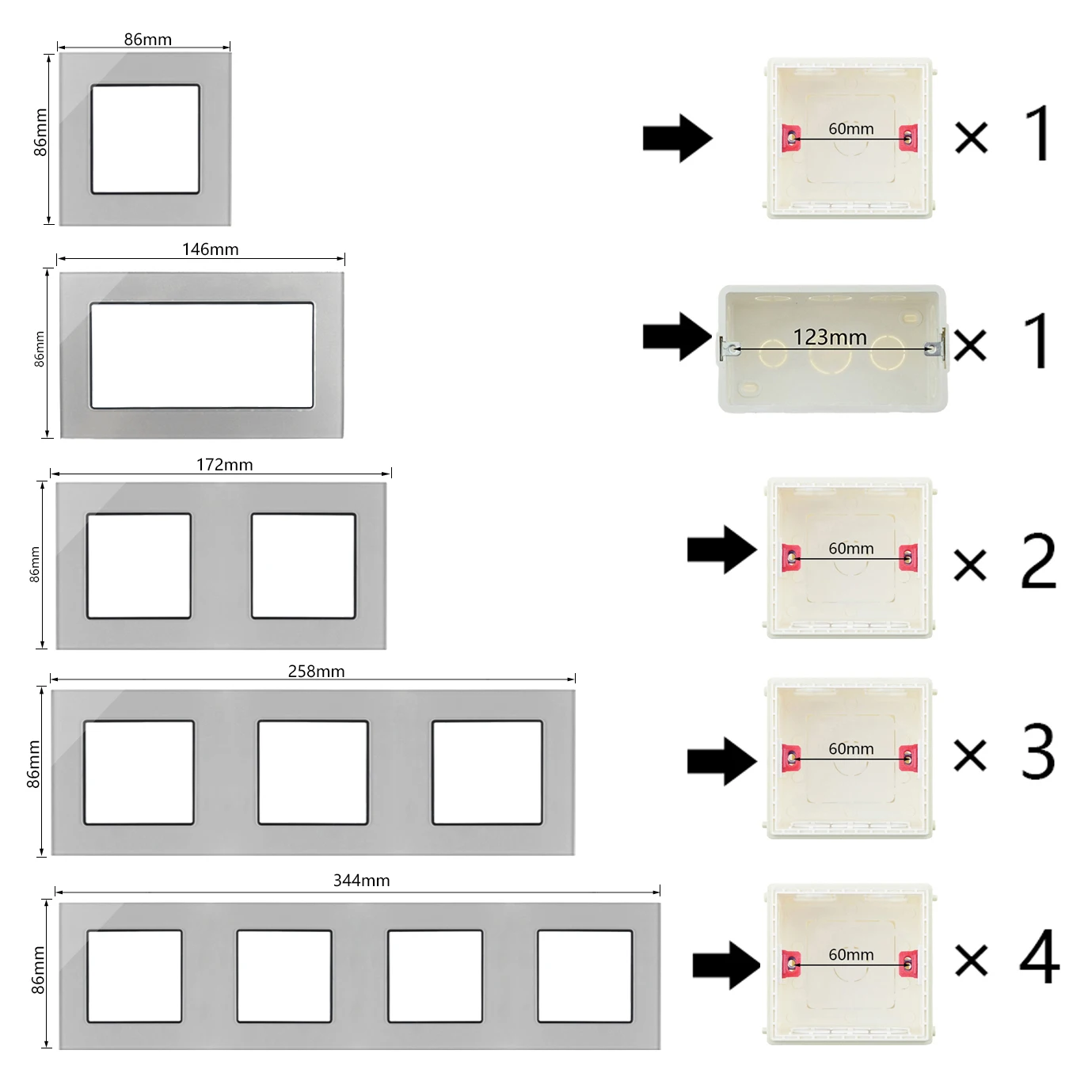 Серия S-Европейская французская настенная розетка с выключателем USB тип C RJ45 Аудио
