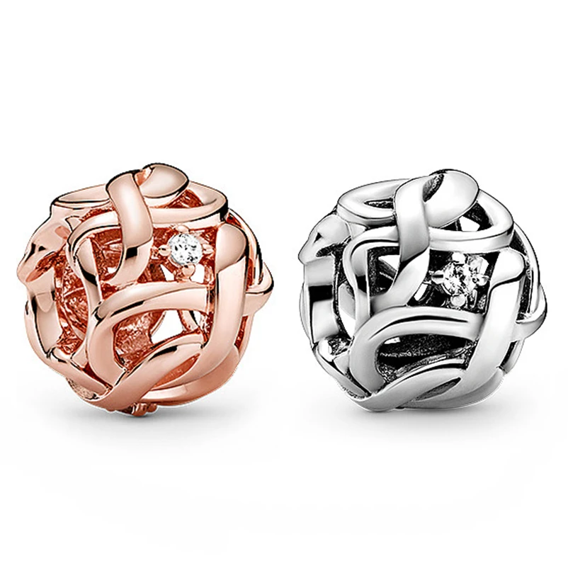 

Баофу новые серебряные бусины 925 пробы блестящие полая лента подходит для оригинальный браслет змея цепи женский подарок ювелирные изделия