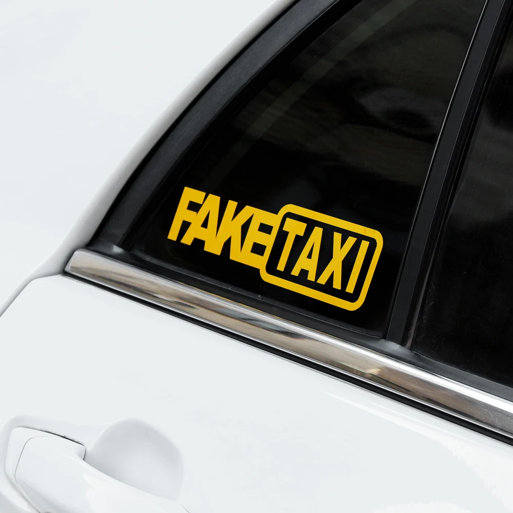 Забавный поддельный автомобиль такси авто стикер FakeTaxi наклейка эмблема