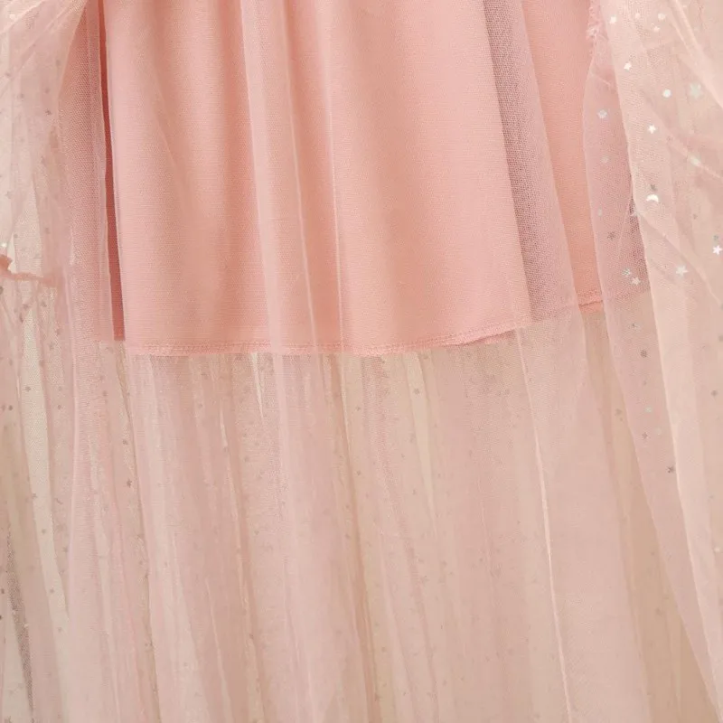 

Autumn Tulle High Waist Skirt For Women Long Pleated Sequin Mesh Skirts Ladies Elegant A-Line Fairy Skirt